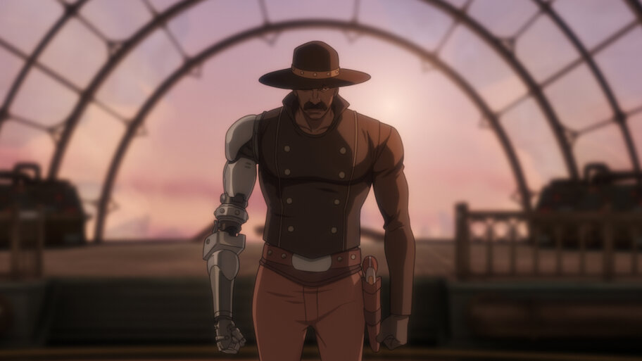 Bass X Machina - Netflix steampunk Western animated series key art